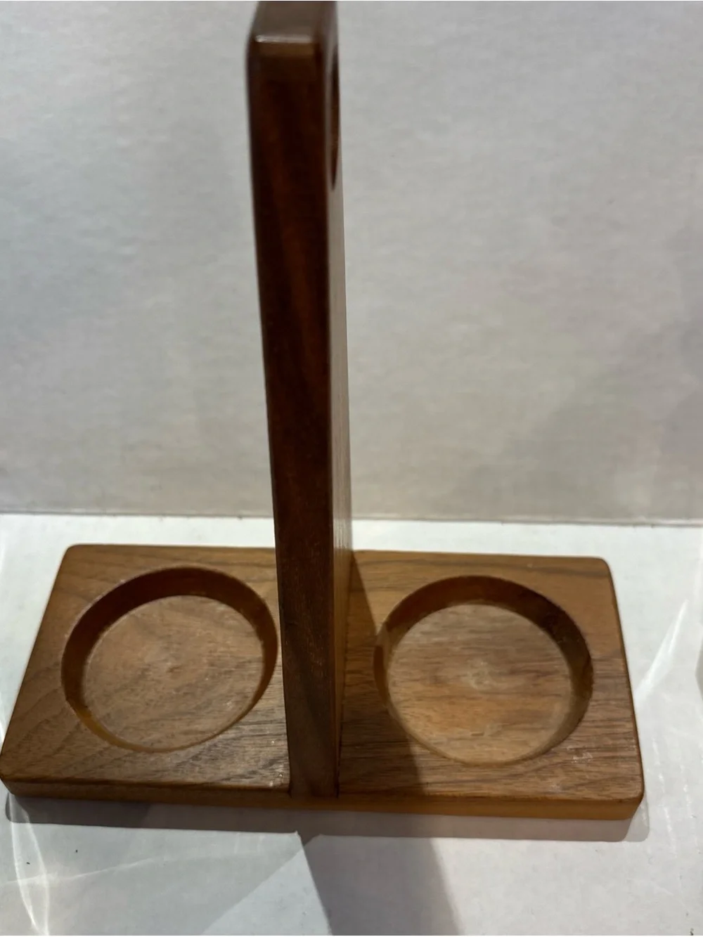vintage Bohemia Glass Set with Wooden Stand